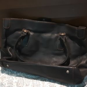 Handbag genuine leather black , big size